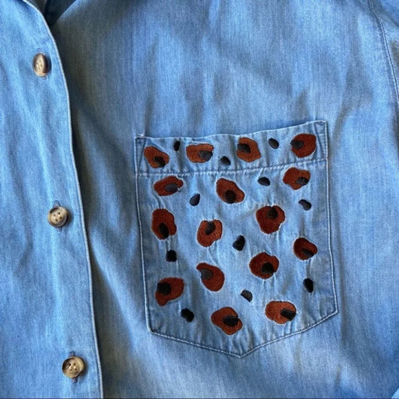 Vintage BellePointe Embroidery Denim Button Shirt - Picture 8 of 15